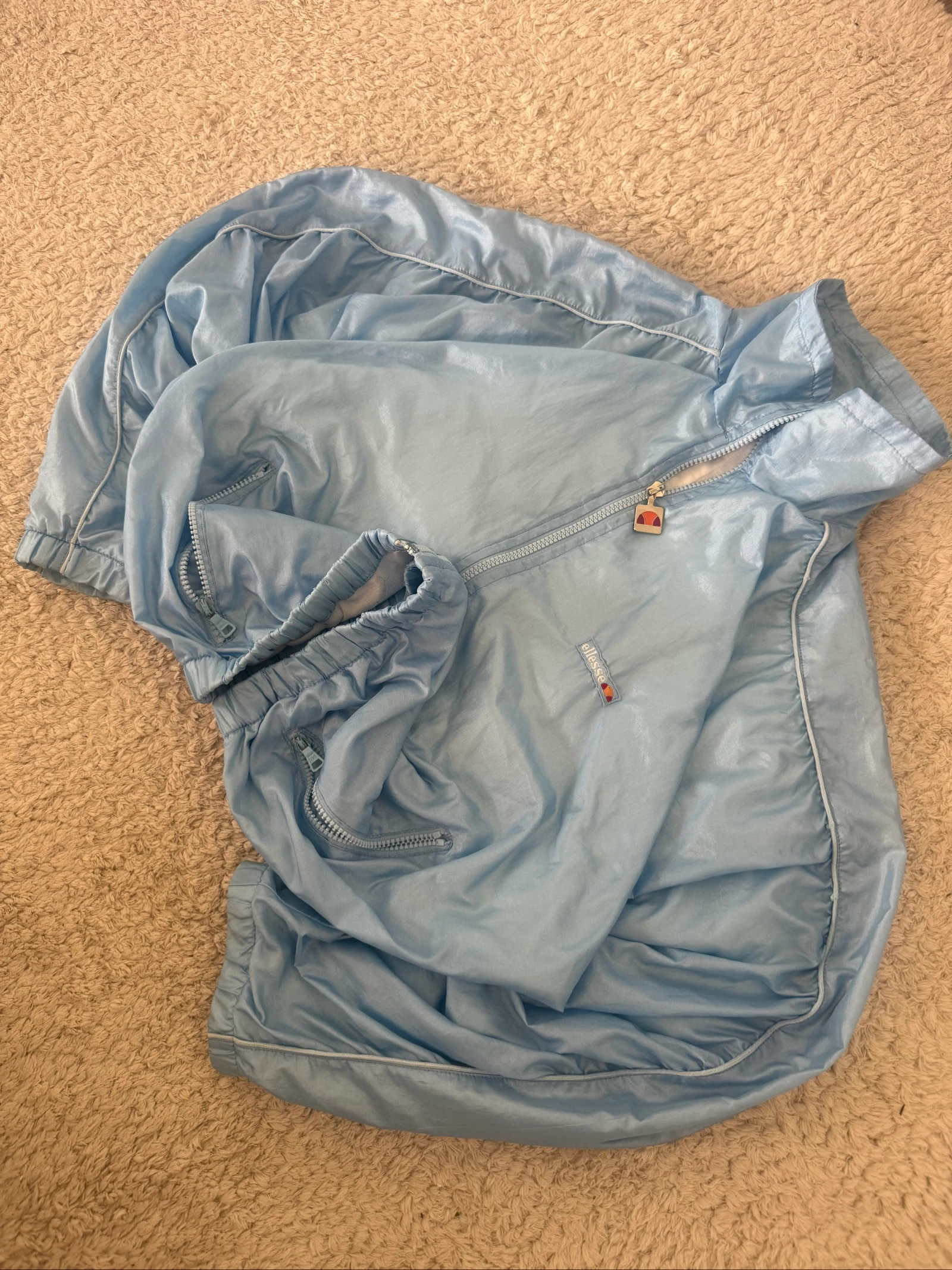Ellesse Vintage Track Jacket Baby Blue Made in Italy Full Zip 90s Retro – photo 3